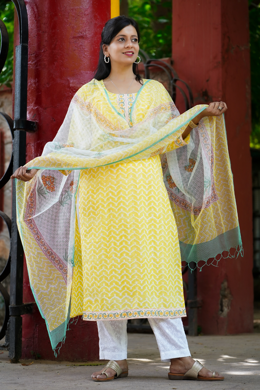 The Pitamber Kurta and Dupatta Set