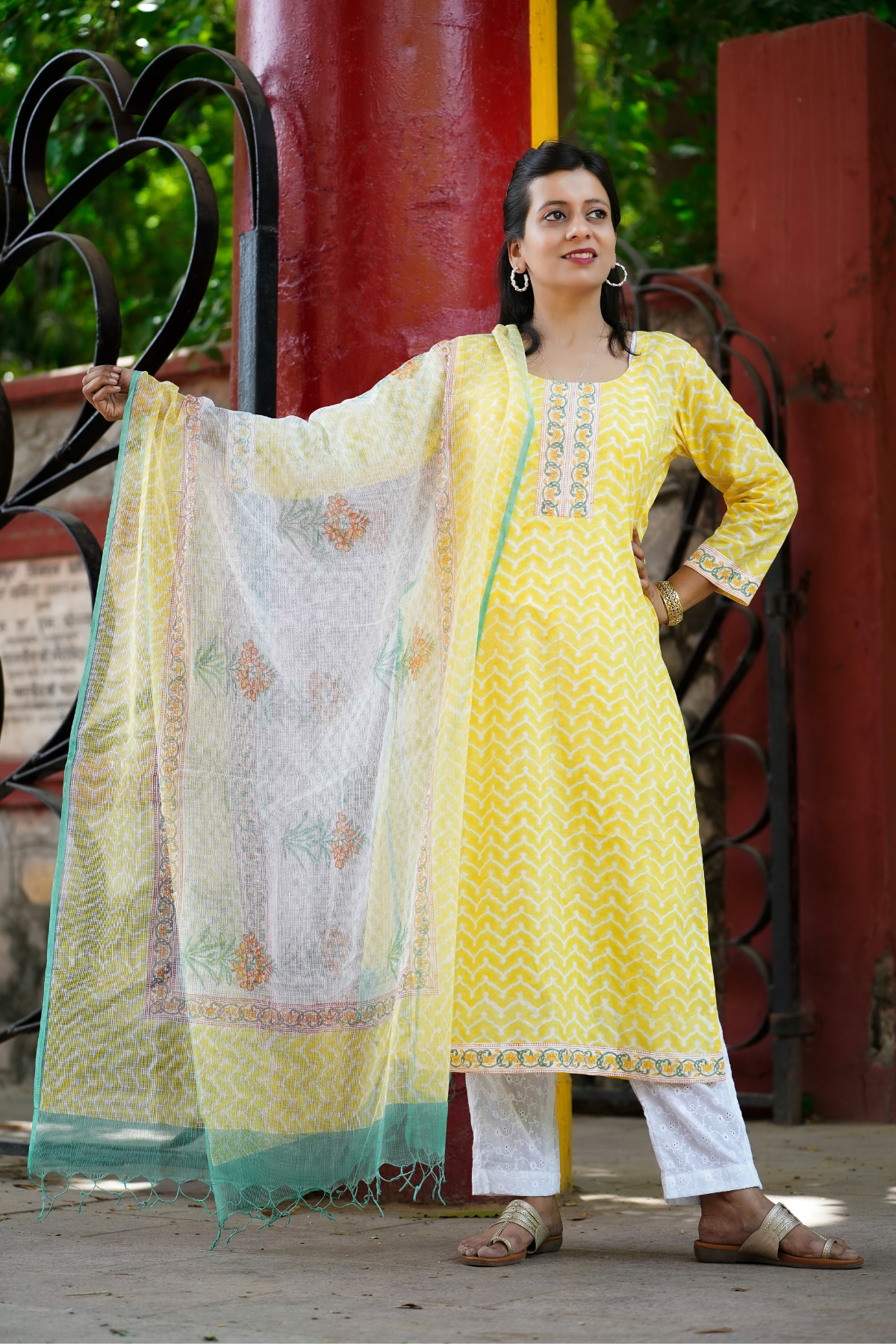 The Pitamber Kurta and Dupatta Set