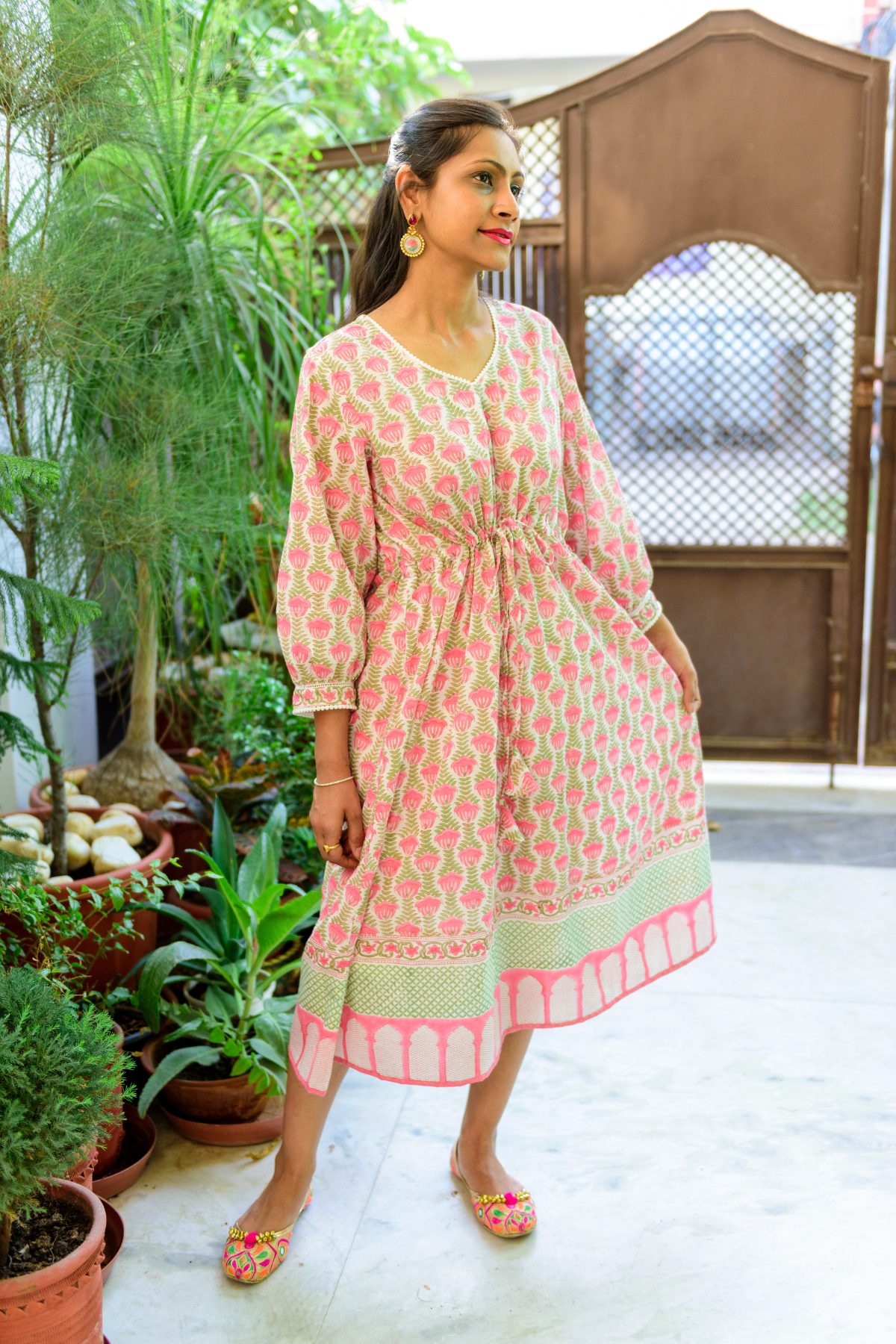 Pink Zoeya Boota Gathered Dress