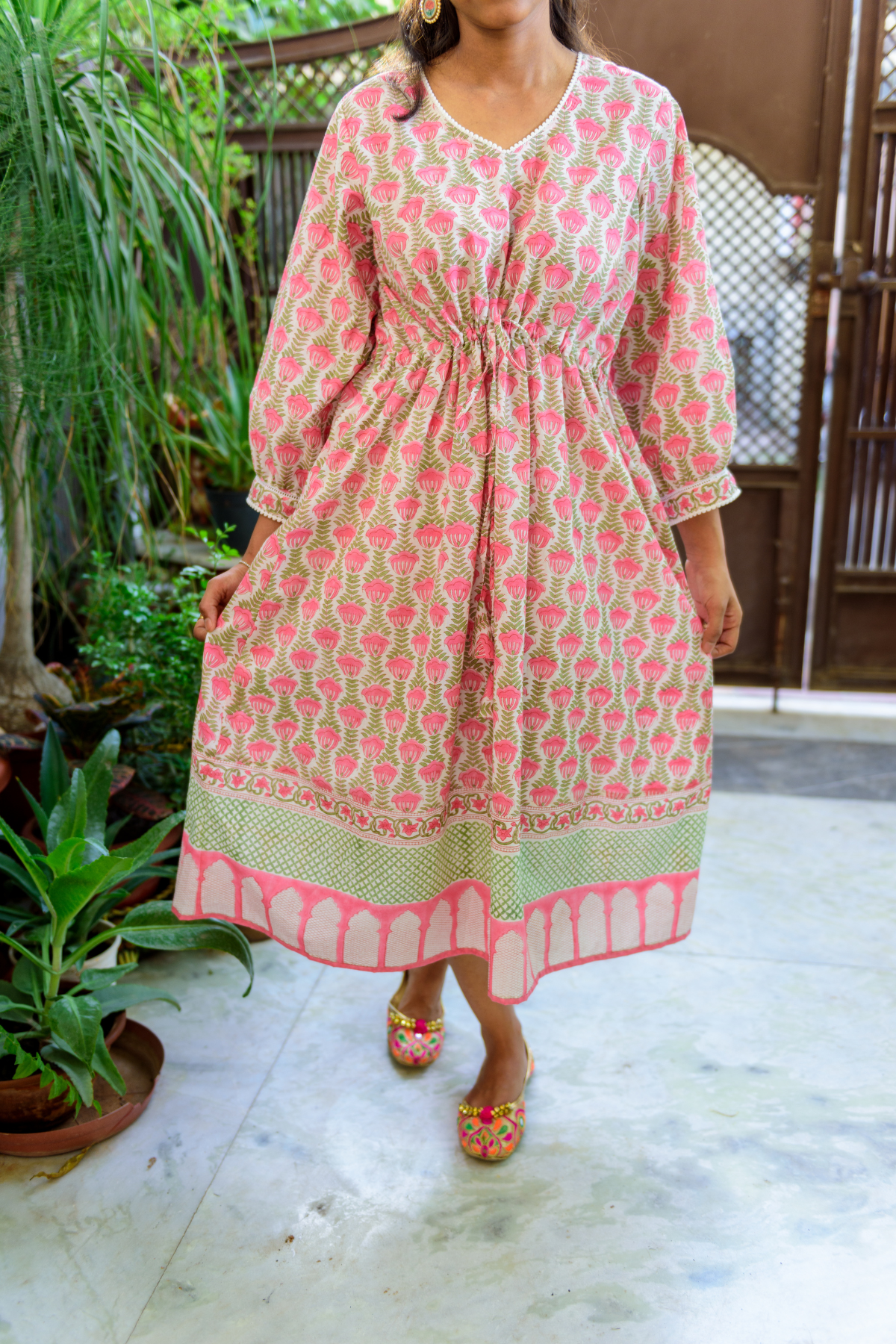 Pink Zoeya Boota Gathered Dress
