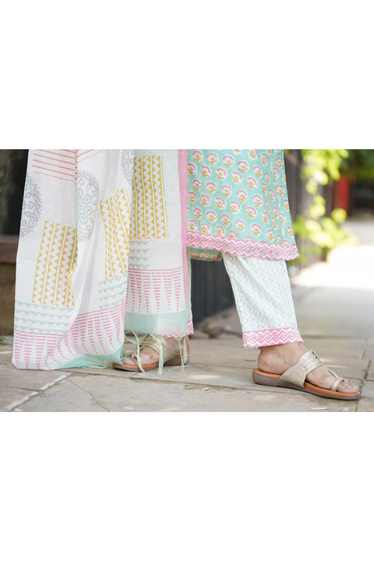 Mastana Chanderi Kurta + Pant + Dup Set