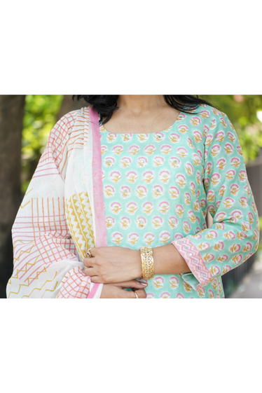 Mastana Chanderi Kurta + Pant + Dup Set