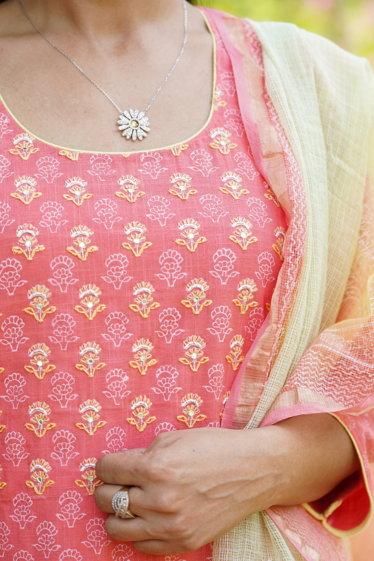 Peach Lakeerein Kurta and Dupatta Set
