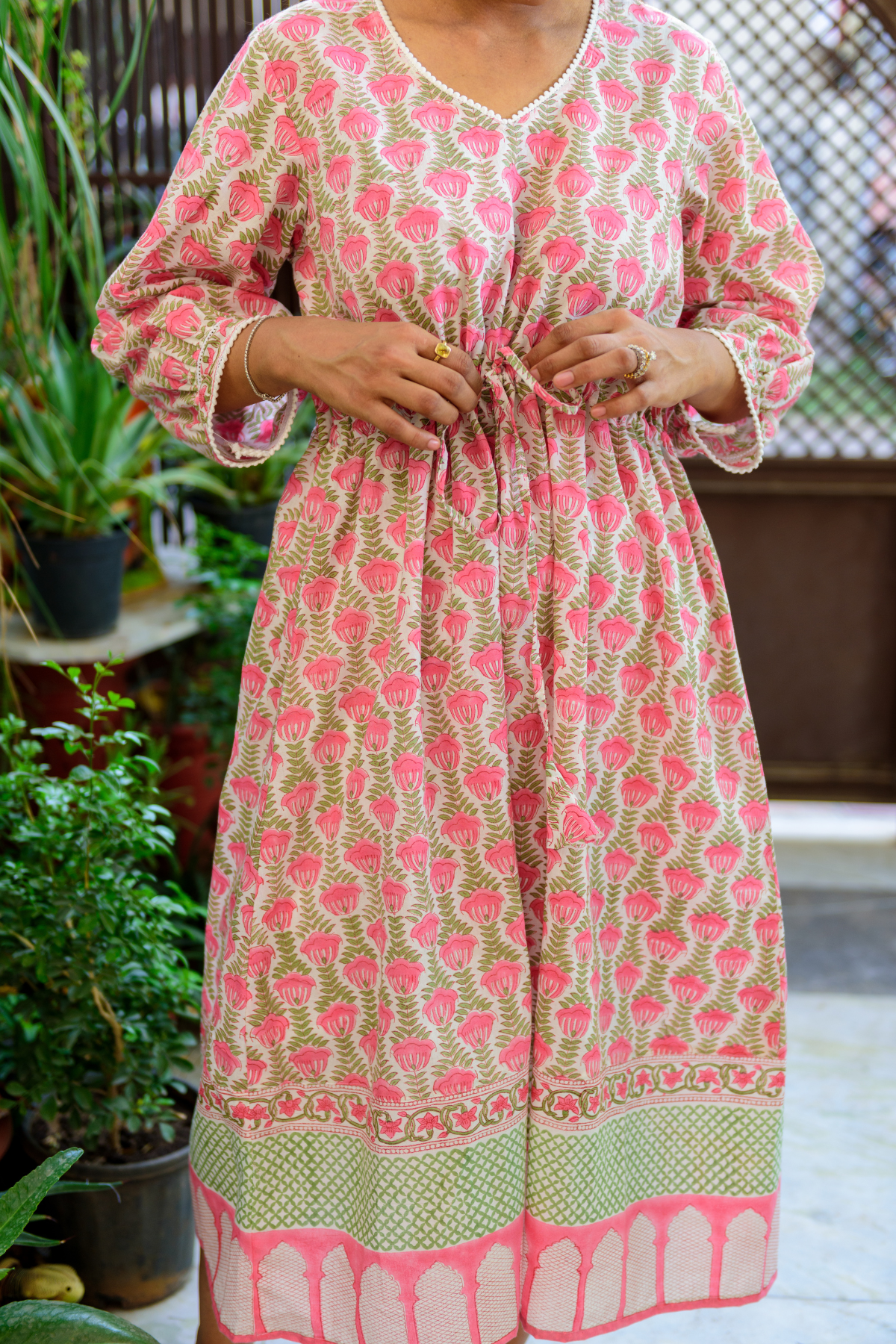 Pink Zoeya Boota Gathered Dress