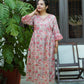 Phalguni floral Block Print Cotton Midi Dress – Lightweight & Comfortable dress