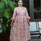 Phalguni floral Block Print Cotton Midi Dress – Lightweight & Comfortable dress