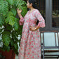 Phalguni floral Block Print Cotton Midi Dress – Lightweight & Comfortable dress