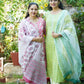 Mogra yellow Block Print Cotton Suit Set with Kota Dupatta and embroidery placket