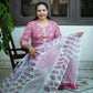 "Sugandha" Khumaar- Handblock Printed pink Cotton Suit Set | Floral Jaal Design | Kota Doria Dupatta