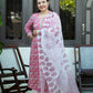"Sugandha" Khumaar- Handblock Printed pink Cotton Suit Set | Floral Jaal Design | Kota Doria Dupatta