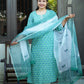 "Sheesh Mahal"- Hand block Printed blue Cotton Suit Set | Mughal Jaal Design | Kota Doria Dupatta| Hand embroidery placket
