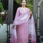"Sheesh Mahal"- Hand block Printed Pink Cotton Suit Set | Mughal Jaal Design | Kota Doria Dupatta| Hand embroidery placket