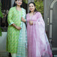 Sugandha Basanti- Handblock Printed Yellow Green Cotton Suit Set | Floral Jaal Design | Kota Doria Dupatta