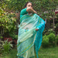 Neelambari – Sky Blue Kota Doria Saree with Zari Border