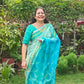 Neelambari – Sky Blue Kota Doria Saree with Zari Border
