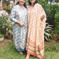 SUNEHRI-Hand Block Printed Chanderi Suit Set with Hand Ari Embroidery