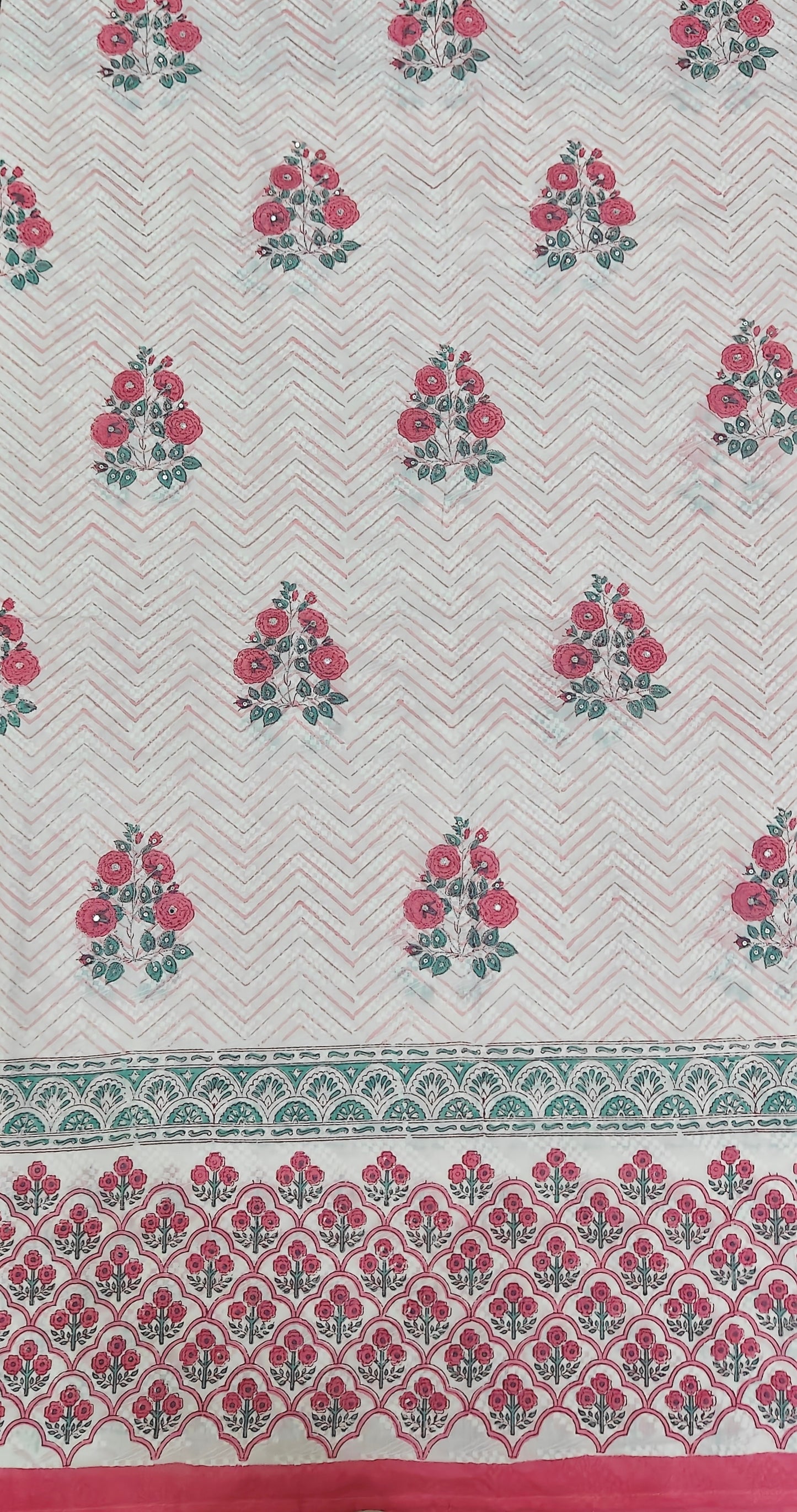 Resha Jaal – Cotton Dobby Kurta Set with Mughal Jaal Print & Aari Embroidery