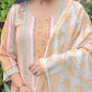 SUNEHRI-Hand Block Printed Chanderi Suit Set with Hand Ari Embroidery