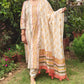 SUNEHRI-Hand Block Printed Chanderi Suit Set with Hand Ari Embroidery
