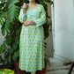 Amaltas-yellow Cotton Block print lightweight midi dress