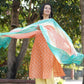 Gulbahar Chanderi khadi print kurta and dupatta set with hand embroidery