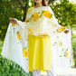 Yellow Peonies Flower Dupatta, Kurta and Pant Set