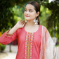 Rasm Hand Embroidered Textured Cotton Kurta, Printed Pants and Dupatta Set