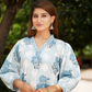 GULABO Blue Rose hand block print cotton kurta