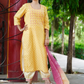 Yellow Lakeerein Kurta and Dupatta Set